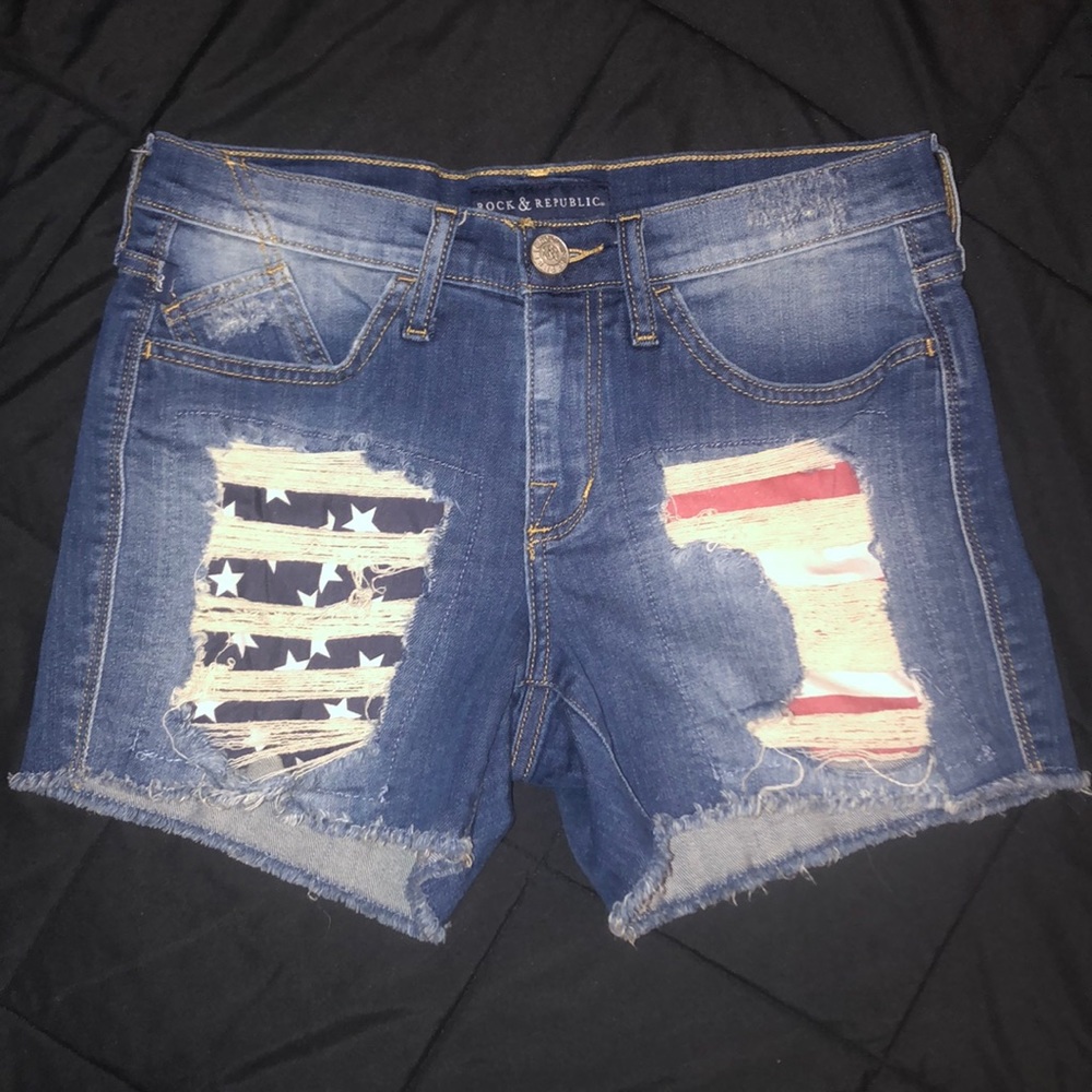Rock & republic hula blue jean shorts size 8